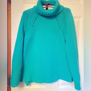 Talbots Petites Cozy Turquoise Knit Sweater